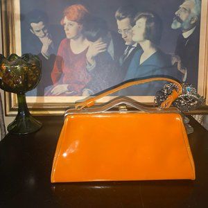 60's vintage orange handbag